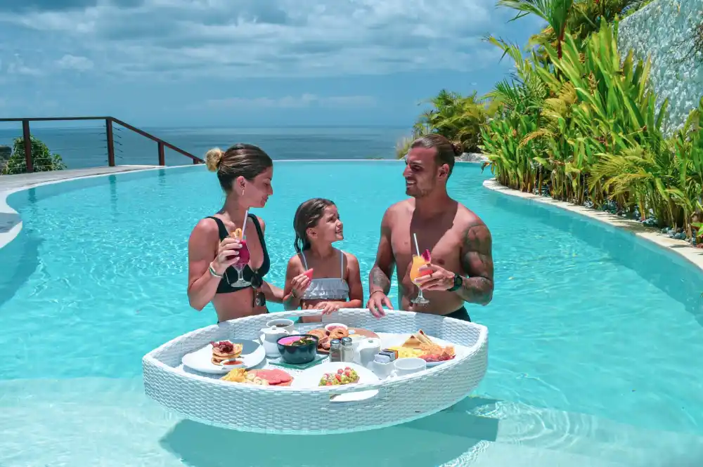 Floating Breakfast Biu Biu Resort Bali
