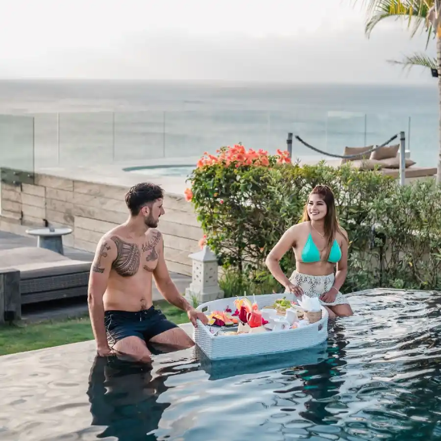 Floating breakfast Biu Biu Resort Bali