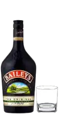 Baileys Bottle with Glass